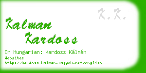 kalman kardoss business card