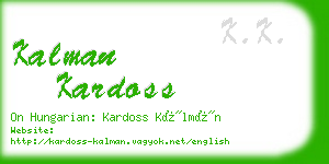 kalman kardoss business card